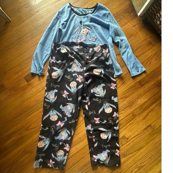 Disney Winnie the Pooh Eeyore Fleece 2-Piece Pajama Set – Women’s XL - Picture 1 of 7